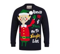 Tokyo Laundry Merry Christmas Men's 'Hands Up' Novelty Knitted Crew Neck Xmas Jumper