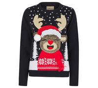 Tokyo Laundry Merry Christmas Women's 'Laughing Rudolph' Novelty Knitted Xmas Jumper