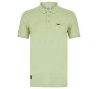 Tokyo Laundry Mortimer 2 Signature Cotton Pique Polo Shirt in Sage Green XL