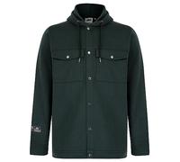 Tokyo Laundry Phantom Hooded Brushback Fleece Overshirt Jacket in Dark Green XXL