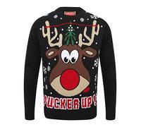 Tokyo Laundry Pucker Up Crew Neck Jumper in Black - Merry Christmas-XL