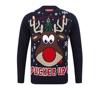 Tokyo Laundry Pucker Up Crew Neck Jumper in Eclipse Blue - Merry Christmas-S