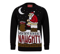 Tokyo Laundry Really Naughty Crew Neck Jumper in Jet Black - Merry Christmas-S