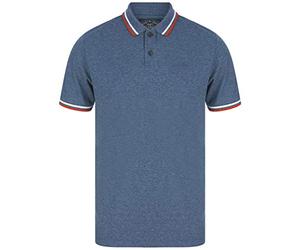 Tokyo Laundry Thornwood Grindle Cotton Pique Polo Shirt in Washed Blue S