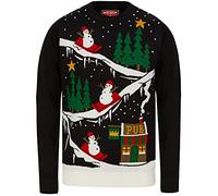Tokyo Laundry to The Pub Crew Neck Christmas Jumper in Black - Merry Christmas-XL