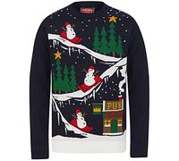 Tokyo Laundry to The Pub Crew Neck Christmas Jumper in Eclipse Blue - Merry Christmas-S