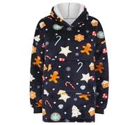 Tokyo Laundry Unisex Kid's 'Christmas Cookies' Oversized Xmas Fleece Lined Blanket Hoodie