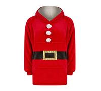 Tokyo Laundry Unisex Kid's Oversized Christmas Fleece Lined Blanket Hoodie (Santa)