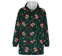 Tokyo Laundry Unisex 'Reindeer Faces' Oversized Xmas Fleece Lined Blanket Hoodie