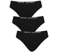 Tokyo Laundry Women's Assorted (3 Pack) Black Stretch Cotton Briefs