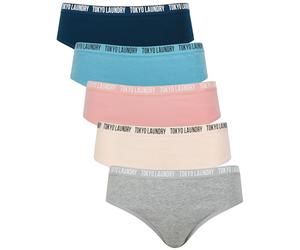 Tokyo Laundry Women's Assorted Stretch Cotton (5 Pack) Multi-Pack Underwear Briefs