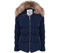 Tokyo Laundry Women's Bertie Hooded Quilted Jacket with Detachable Faux Fur Trim - Blue - 10