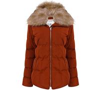 Tokyo Laundry Women's Bertie Hooded Quilted Jacket with Detachable Faux Fur Trim - Smoked Paprika - 10
