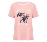 Tokyo Laundry Women's Deia Palm Motif Cotton Crew Neck T-Shirt - Rose Shadow - 14