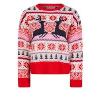 Tokyo Laundry Women's Jacquard Nordic Fair Isle Style Drop Shoulder Relaxed Fit Christmas Jumper