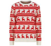 Tokyo Laundry Women's Leaping Reindeers Motif Novelty Christmas Jumper - Gardenia - 18