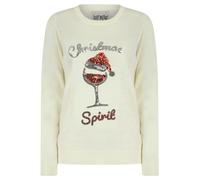 Tokyo Laundry Women's 'Merry Christmas' Santa Wine Sequin Design Novelty Knitted Xmas Jumper