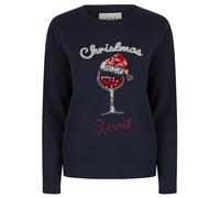 Tokyo Laundry Women's 'Merry Christmas' Santa Wine Sequin Design Novelty Knitted Xmas Jumper