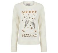 Tokyo Laundry Women's Merry Fizzmas Sequin Novelty Knitted Christmas Jumper
