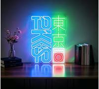 Tokyo LED Neon Sign, Japanese Kanji Neon Light, USB Dimmable Neon Wall Sign | Dimmable Japanese Neon Sign Led Wall Decor for Bar Pub Party Bedroom Game Room Home, 1Pc Chain, USB Powered, 11.81"x16.14"