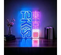 Tokyo LED Neon Sign, Japanese Kanji Neon Light, USB Dimmable Neon Wall Sign | Dimmable Japanese Neon Sign Led Wall Decor for Bar Pub Party Bedroom Game Room Home, 1Pc Chain, USB Powered, 11.81"x16.14"