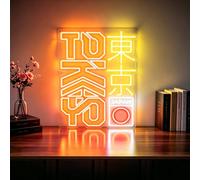Tokyo LED Neon Sign, Japanese Kanji Neon Light, USB Dimmable Neon Wall Sign | Dimmable Japanese Neon Sign Led Wall Decor for Bar Pub Party Bedroom Game Room Home, 1Pc Chain, USB Powered, 11.81"x16.14"