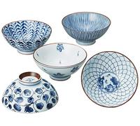 Tokyo Matcha Selection Saikai Touki Saikai Pottery Traiditional Japanese Rice Bowls (5 Bowls Set) 31623 from Japan (One Pack)