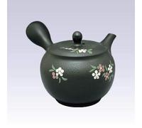 Tokyo Matcha Selection - Tokoname Kyusu teapot - SHUNJYU - Small Flower - 350cc/ml - Ceramesh net [Standard ship by Int'l e-packet: with Tracking number & Insurance]
