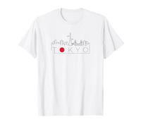 Tokyo Minimalist Line Art, Japan Tokyo Skyline Silhouette T-Shirt