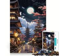 Tokyo Moon Night 1000 Piece Jigsaw Puzzle for Teenagers Smart Game Relaxed Mind Pattern Assembly Santa Wish List (50x75cm)