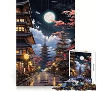 Tokyo Moon Night 1000 Piece Jigsaw Puzzle for Teenagers Smart Game Relaxed Mind Pattern Assembly Santa Wish List (50x75cm)