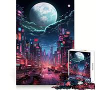Tokyo Moon Night Jigsaw Puzzles 1000 Pieces for Adults Memory Boost Warm Time Image Assembly Fine Art Piece (38x52cm)