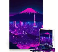 Tokyo Mount Fuji Cyberpunk 1000 Piece Jigsaw Puzzles for Adults Jigsaw Memory Lift Slow Enjoy Image Assembly Creative Gift (38x26cm)