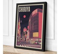Tokyo Neon Dreams Vintage Canvas Wall Art Print 24x16 Inch