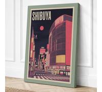 Tokyo Neon Dreams Vintage Canvas Wall Art Print 36x24 Inch