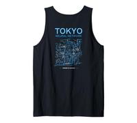 Tokyo Neural Network Circuit Board Railway Map - On The Back Tank Top