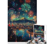 Tokyo Night Fireworks Puzzles for Adults 1000 Puzzles Great Gifts for Games Precision Cutting DIY Toys for And from 14 Years And over size 38x26cm
