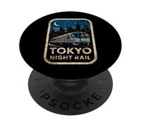 Tokyo Night Rail Japan Vintage City Train Anime Souvenir PopSockets Adhesive PopGrip