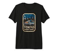 Tokyo Night Rail Japan Vintage City Train Anime Souvenir Premium T-Shirt