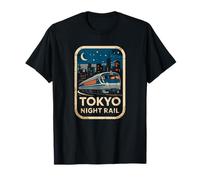 Tokyo Night Rail Japan Vintage City Train Anime Souvenir T-Shirt