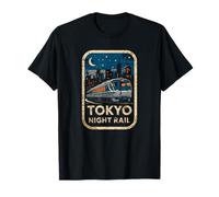 Tokyo Night Rail Japan Vintage City Train Anime Souvenir T-Shirt