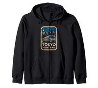 Tokyo Night Rail Japan Vintage City Train Anime Souvenir Zip Hoodie
