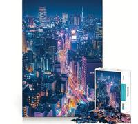 Tokyo Night Skyline 1000 Piece Jigsaw Puzzles for Adults Brain Tease Toy Relax Time Perfect Cut Memorable Gift (50x75cm)