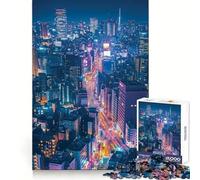 Tokyo Night Skyline Puzzles for Adults 1000 Pieces Brain Challenge Toy Calm Mind Clear Cut Art Collection Piece (38x26cm)