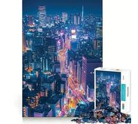 Tokyo Night Skyline Puzzles for Adults 1000 Pieces Brain Challenge Toy Calm Mind Clear Cut Art Collection Piece (38x26cm)