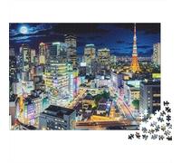 Tokyo Night SkylineJigsaw Puzzle City Logic Skill Family Game Relaxation Activity Set 1000 Pieces 52x38cm/1000pcs