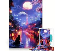 Tokyo Night Tranquility Jigsaw Puzzles 1000 Piece for Adults Mental Logic Toy Peaceful Fun Firm Cut Cherished Gift (50x75cm)