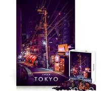 Tokyo Night View 1000 Pieces Jigsaw Puzzles for Teenagers Logic Ability Restful Escape Crisp Edges Cozy Xmas Gift (38x52cm)