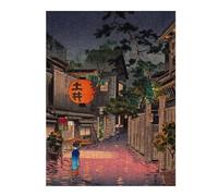 Tokyo Rainy Street Vivid Wooden Jigsaw Puzzle for Adults, 500 PCS