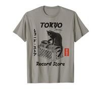 Tokyo Record Store Cat, Vintage Japanese Vinyl Music Anime T-Shirt